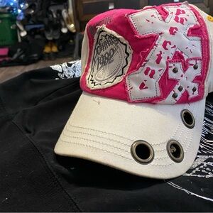Pink and Cream Trucker Hat with Mesh Back